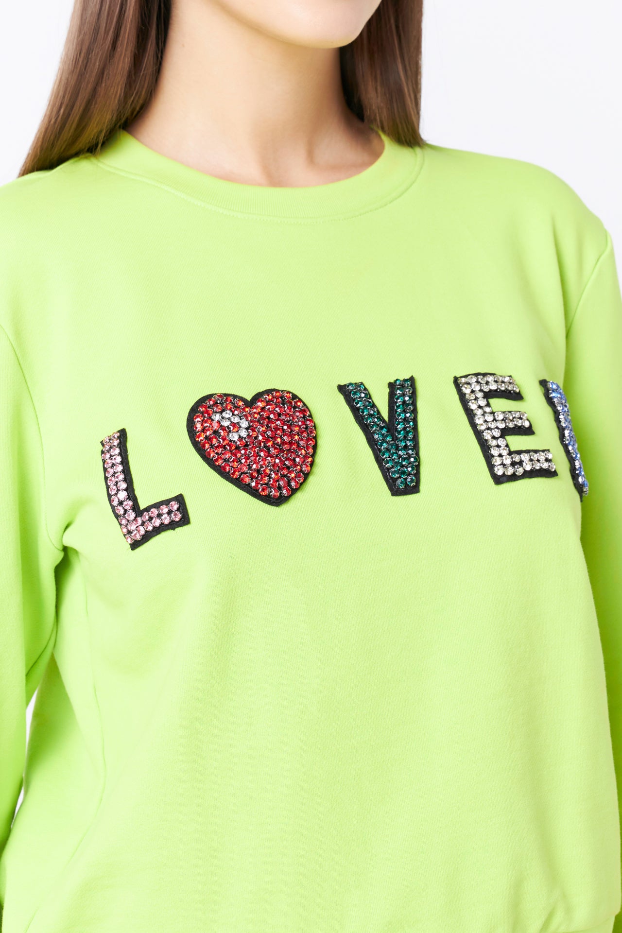 Endless Rose - Beaded Loved Sweatshirt - Hoodies &sweatshirts in Women's Clothing available at endlessrose.com