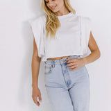 Drop Shoulder Cropped Top