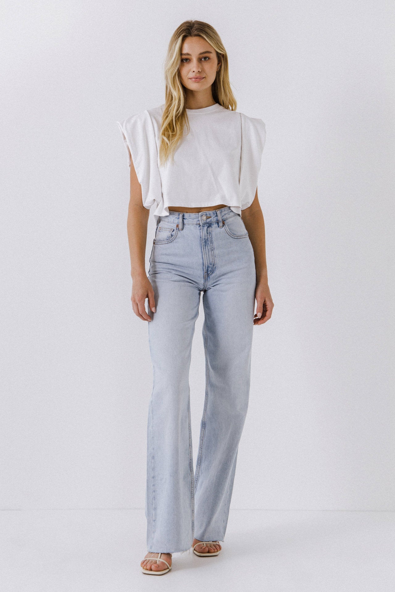 Drop Shoulder Cropped Top