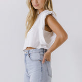 Drop Shoulder Cropped Top