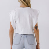 Drop Shoulder Cropped Top