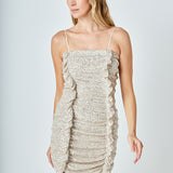 Sequins Ruching Mini Dress