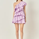 One-Shoulder Ruffled Mini Dress
