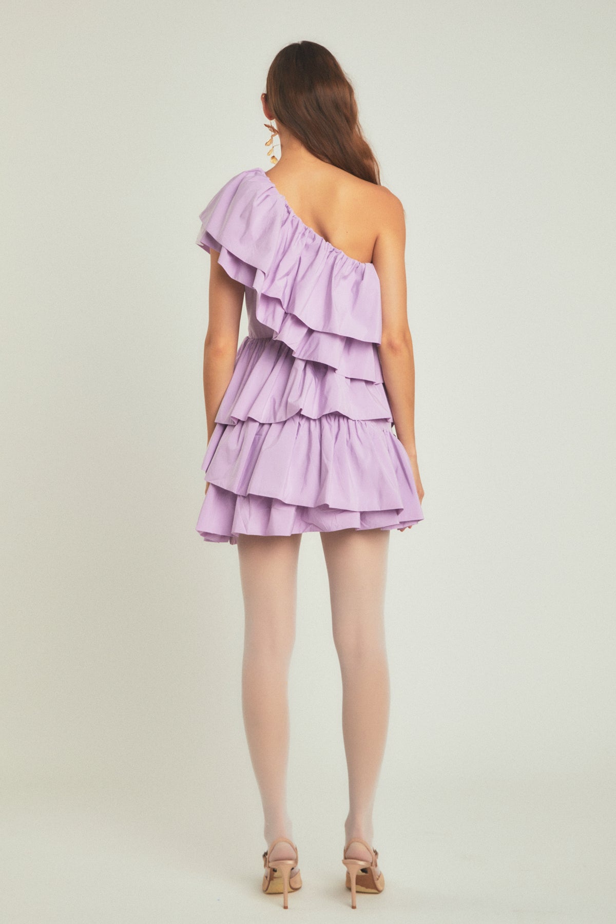 One-Shoulder Ruffled Mini Dress