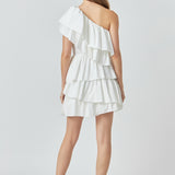 One-Shoulder Ruffled Mini Dress