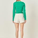 Scallop Detail Long Sleeve Sweater