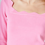Scallop Detail Long Sleeve Sweater