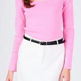 Scallop Detail Long Sleeve Sweater