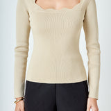 Scallop Detail Long Sleeve Sweater