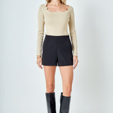 Scallop Detail Long Sleeve Sweater