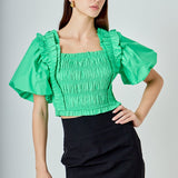 Smocked Puff Sleeve Top