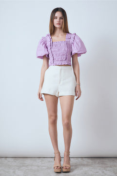 Smocked Puff Sleeve Top