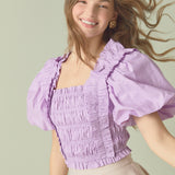 Smocked Puff Sleeve Top