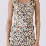 Multi Floral Mini Dress with Ruffled Straps