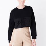 Pockets Detail Cropped Sweatshirt