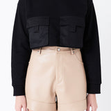 Pockets Detail Cropped Sweatshirt