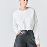 Pockets Detail Cropped Sweatshirt