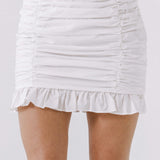 All Over Ruched Mini Skirt