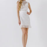 Lace Ruffled Mini Dress