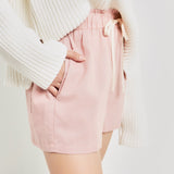 Linen Shorts with Contrast Strap