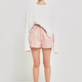 Linen Shorts with Contrast Strap