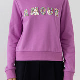 Sequins & Beads Letter Sweatshirt