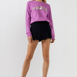 Sequins & Beads Letter Sweatshirt