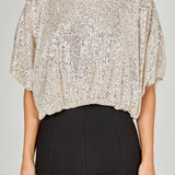Sequins Cropped Puff Top