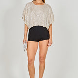 Sequins Cropped Puff Top
