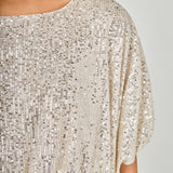 Sequins Cropped Puff Top