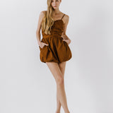 Shirred Blouson Romper