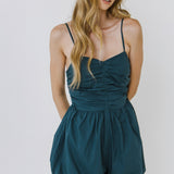 Shirred Blouson Romper