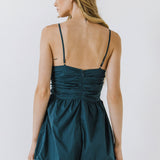 Shirred Blouson Romper