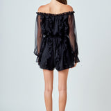 Off the Shoulder Ruffled Romper