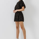 Sequins Blouson Shorts
