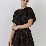 Sequins Blouson Shorts