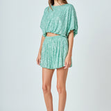 Sequins Blouson Shorts