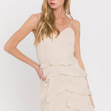 Ruffled Strap Fitted Dress