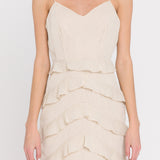 Ruffled Strap Fitted Dress