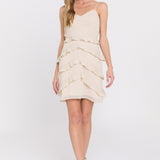 Ruffled Strap Fitted Dress