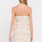 Ruffled Strap Fitted Dress