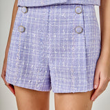 High Waist Tweed Shorts