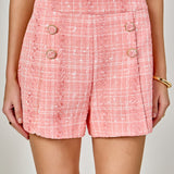 High Waist Tweed Shorts