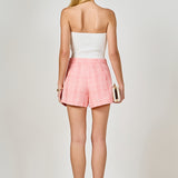 High Waist Tweed Shorts