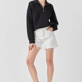 Destroyed Hem Denim Shorts