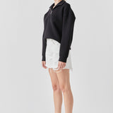 Destroyed Hem Denim Shorts