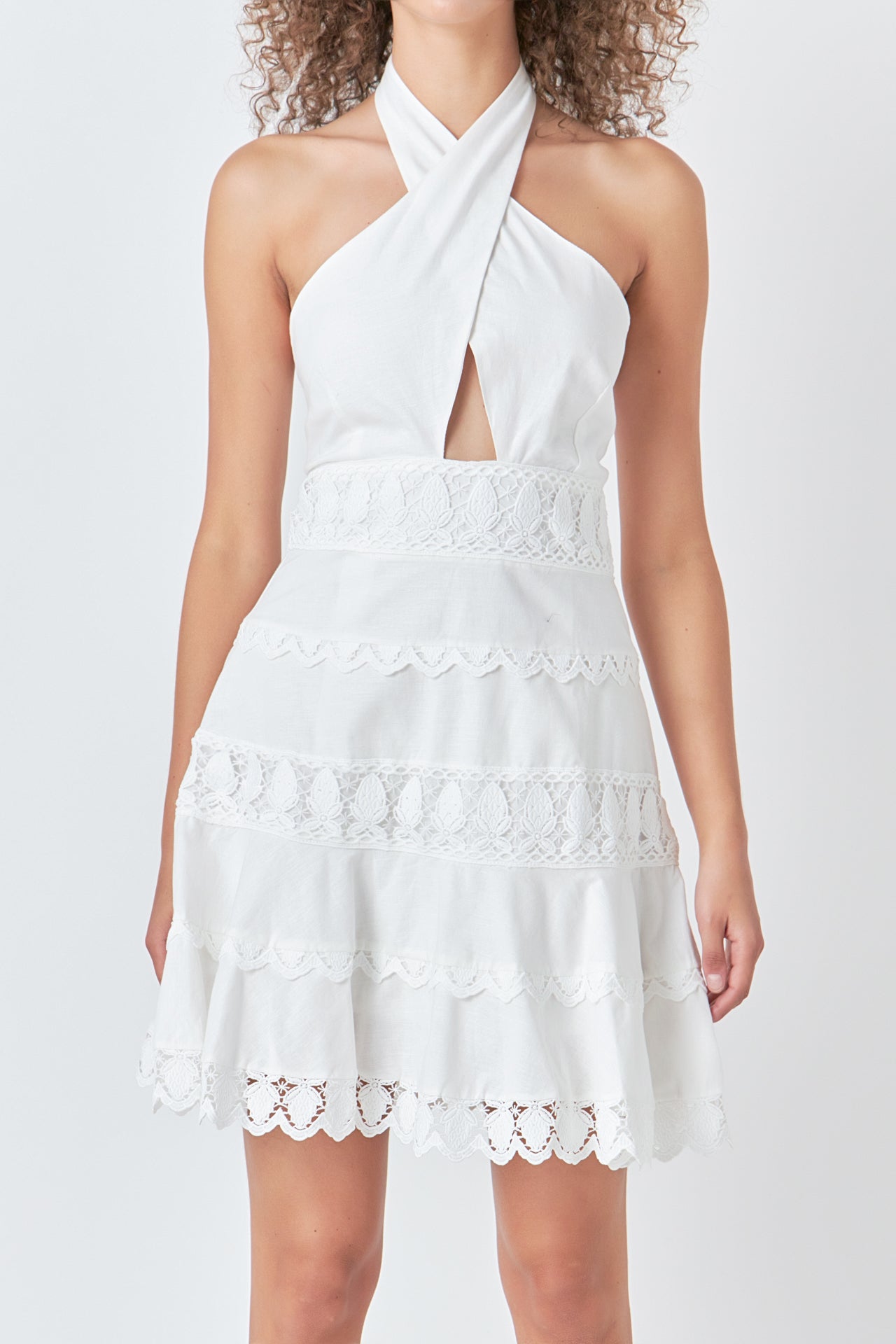 Endless Rose - Halter Neck Lace Trim Dress - Dresses in Women's Clothing available at endlessrose.com