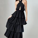Criss Cross Halter Maxi Dress