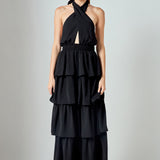 Criss Cross Halter Maxi Dress