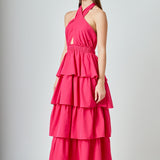 Criss Cross Halter Maxi Dress